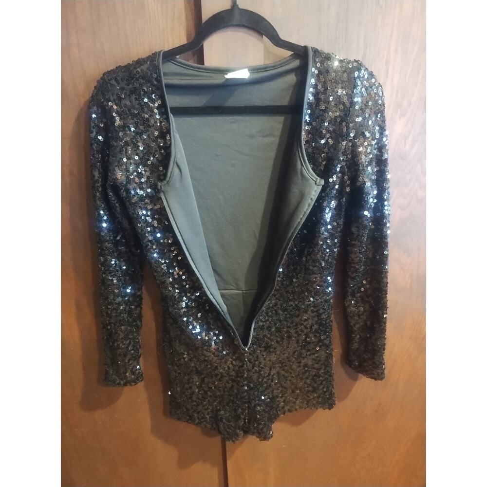 Wicked Witch Sequin Romper & Hat /w hair Halloween Costume Womens Small 2 piece - Picture 4 of 11